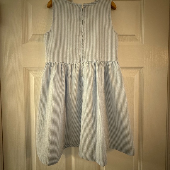 Blue Lace Trim Kids Dress - Picture 5 of 6